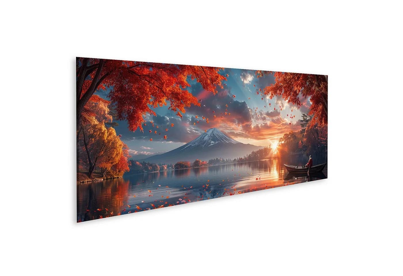 islandburner Leinwandbild Fuji-Berg Panorama 120x40 cm