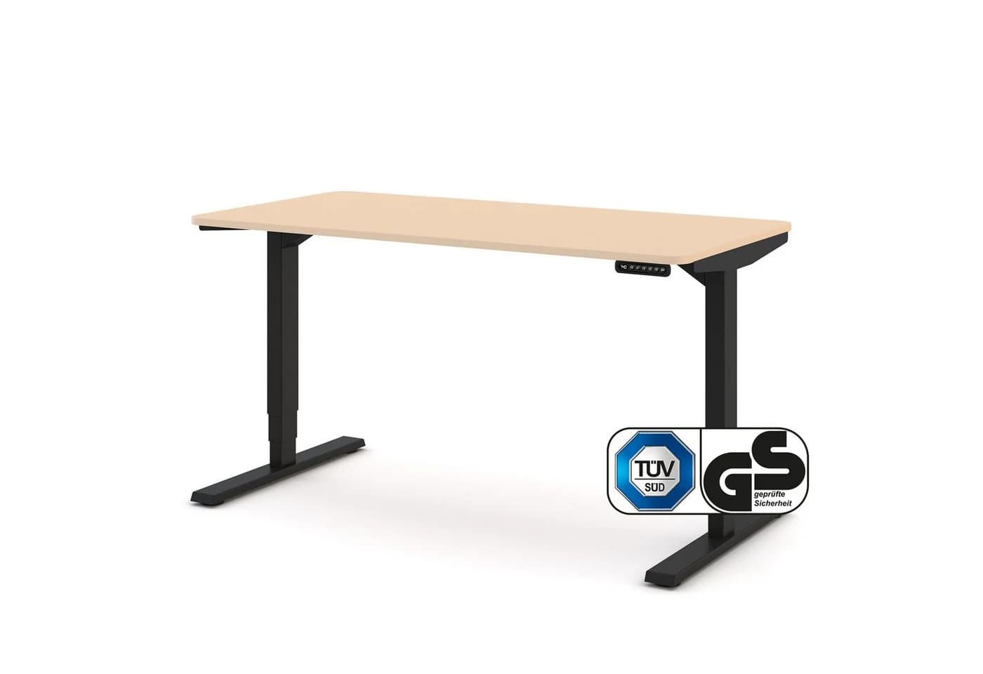 ASSMANN Y-LINE Curved Schreibtisch Elektrisch Höhenverstellbar Schwarz - Bild 2