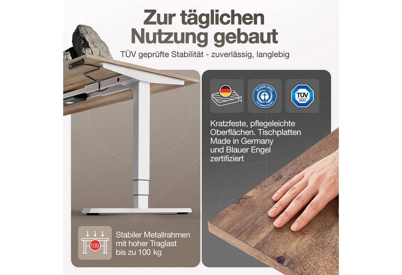 ASSMANN Y-Line Schreibtisch Elektrisch Höhenverstellbar Schwarz - Bild 4