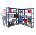 PROREGAL® Eckregal MegaDeal 1x Eckregal + 2x Schwerlastregal Ragnar Blau Bild 3