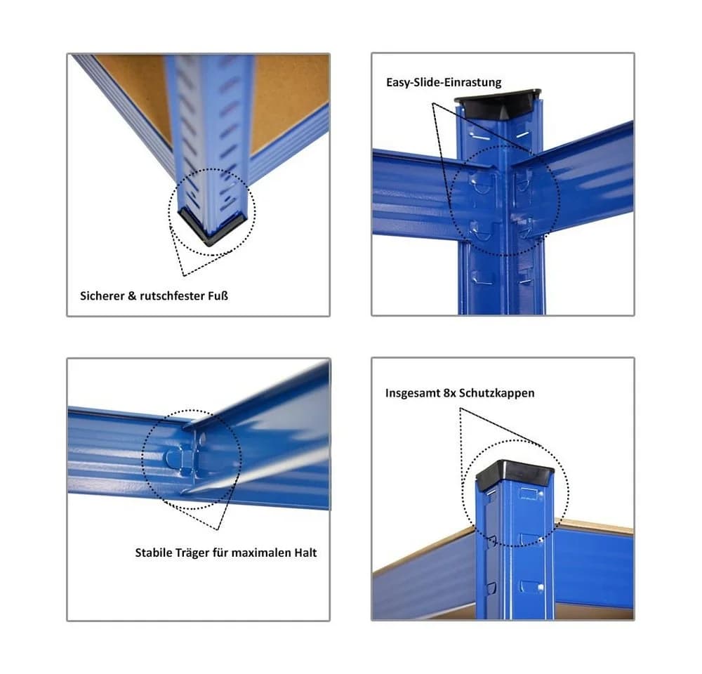 PROREGAL® Eckregal MegaDeal 1x Eckregal + 2x Schwerlastregal Ragnar Blau - Bild 4