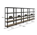 PROREGAL® Schwerlastregal APOLLO 4-tlg. Schwarz Stahl Stecksystem Bild 1