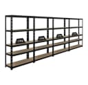 PROREGAL® Schwerlastregal APOLLO 4-tlg. Schwarz Stahl Stecksystem Bild 2