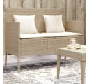 furnicato Gartenbank PE-Rattan Beige mit Stauraum Bild 1