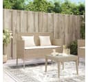 furnicato Gartenbank PE-Rattan Beige mit Stauraum Bild 3