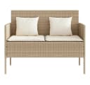 furnicato Gartenbank PE-Rattan Beige mit Stauraum Bild 4