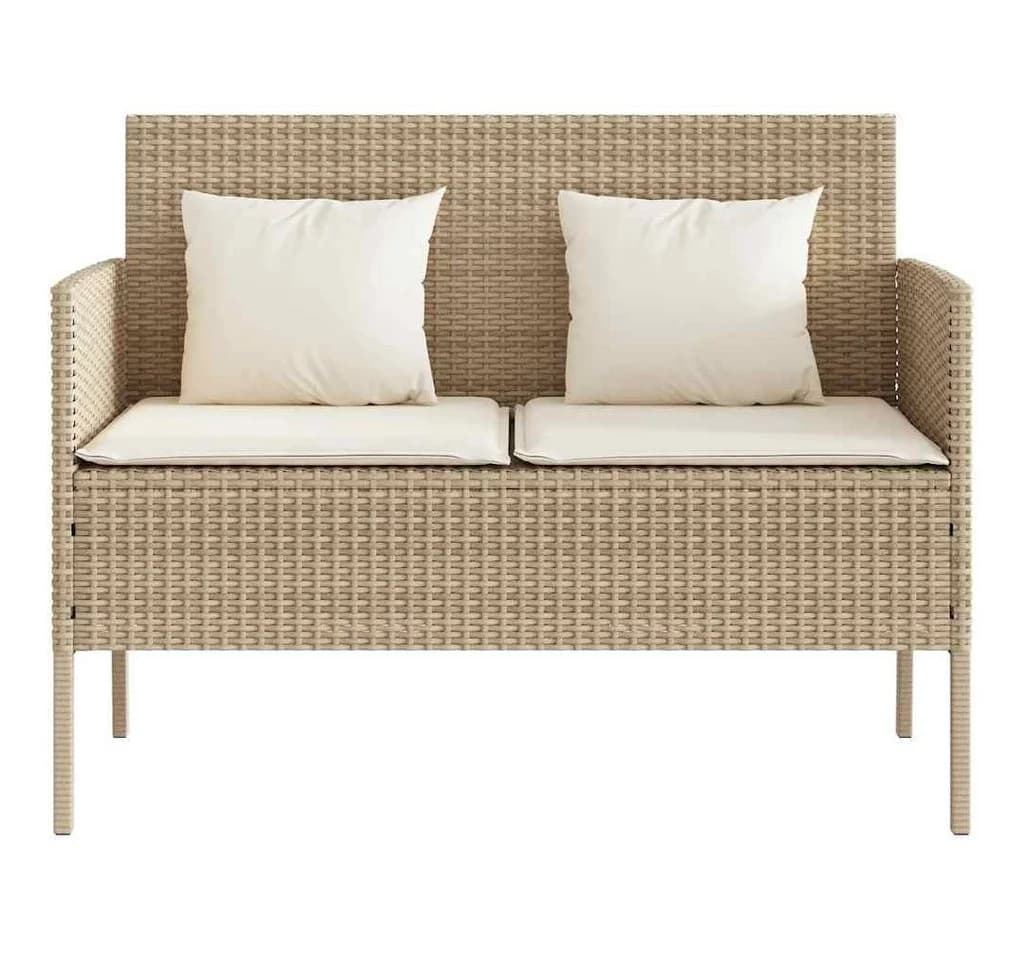 furnicato Gartenbank PE-Rattan Beige mit Stauraum - Bild 4