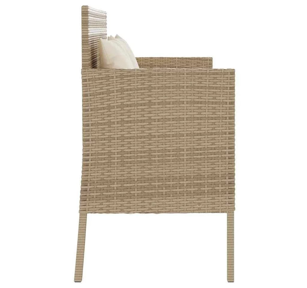 furnicato Gartenbank PE-Rattan Beige mit Stauraum - Bild 5