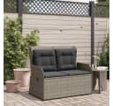 furnicato Garten-Relaxbank Grau mit verstellbarer Rückenlehne Bild 3