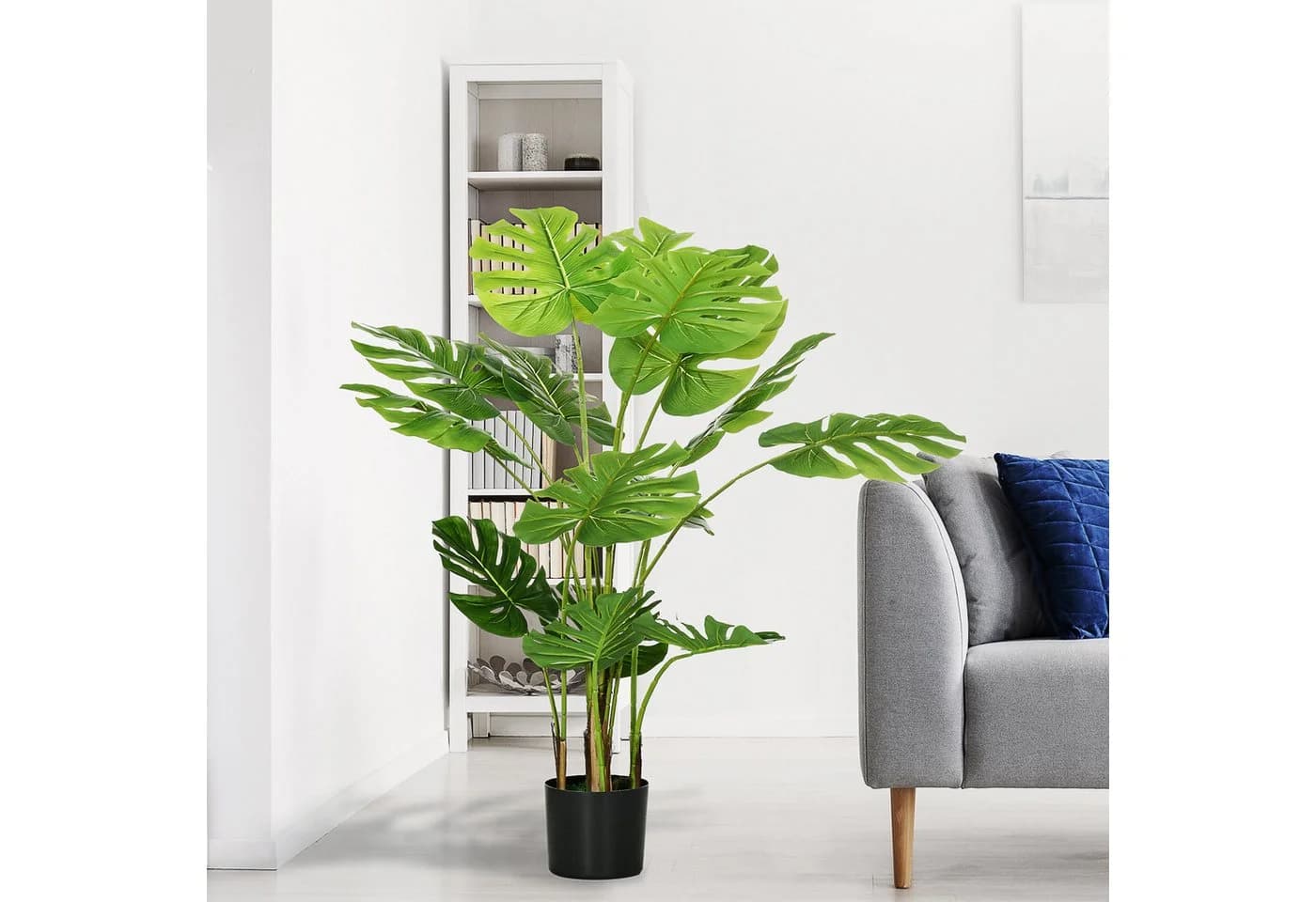 furnicato Kunstpflanze Monstera Deliciosa Grün Schwarz - Bild 3