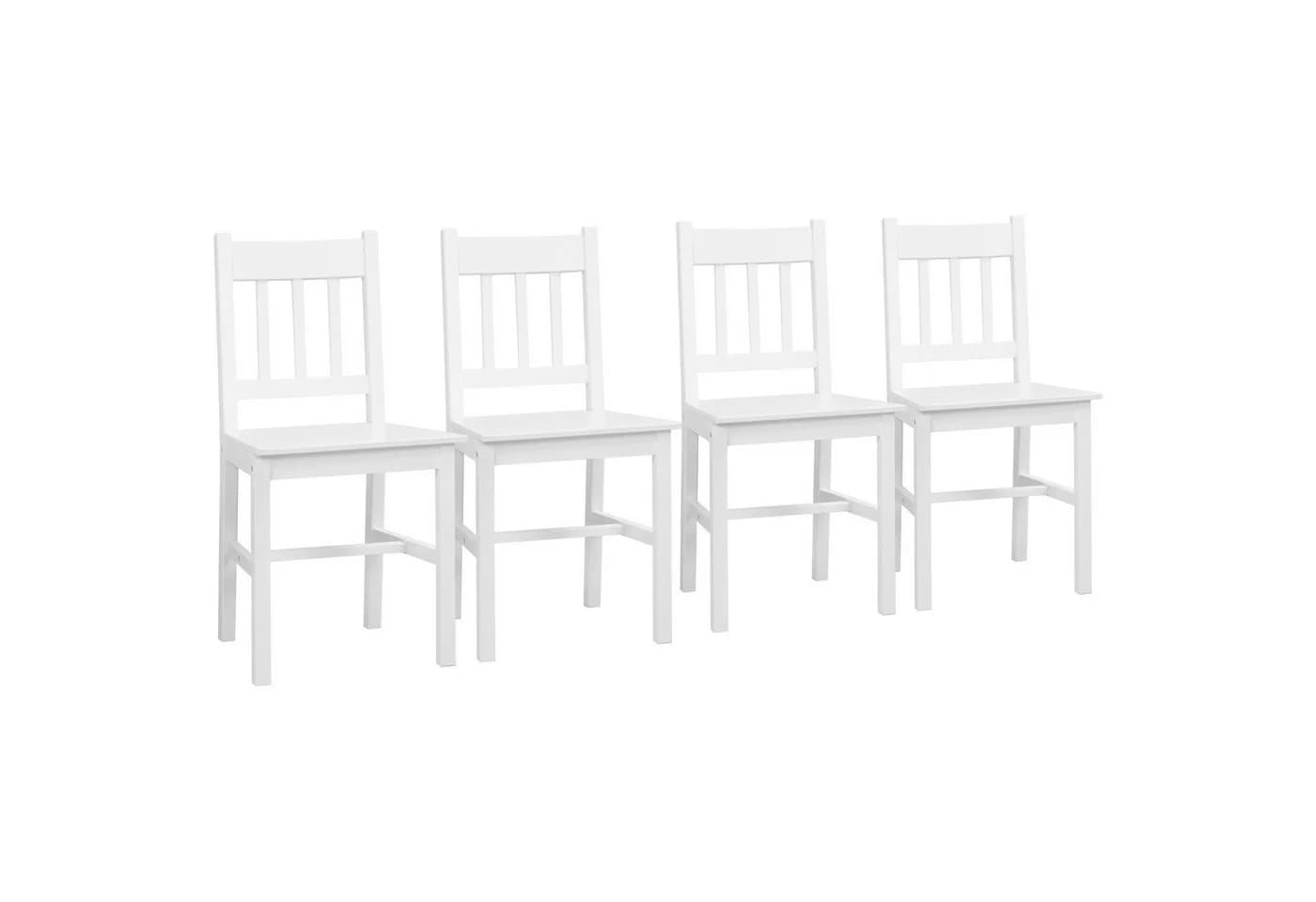 furnicato Esszimmerstuhl 4er-Set Massivholz Weiß - Bild 2
