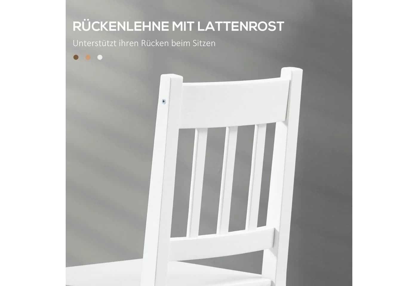 furnicato Esszimmerstuhl 4er-Set Massivholz Weiß - Bild 4