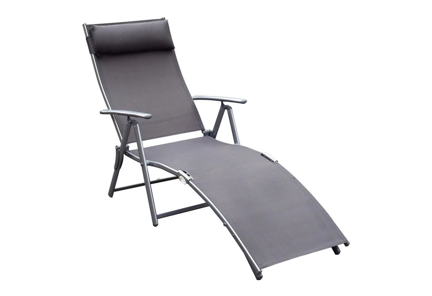 furnicato Gartenliege klappbar grau mit Kissen - Bild 2