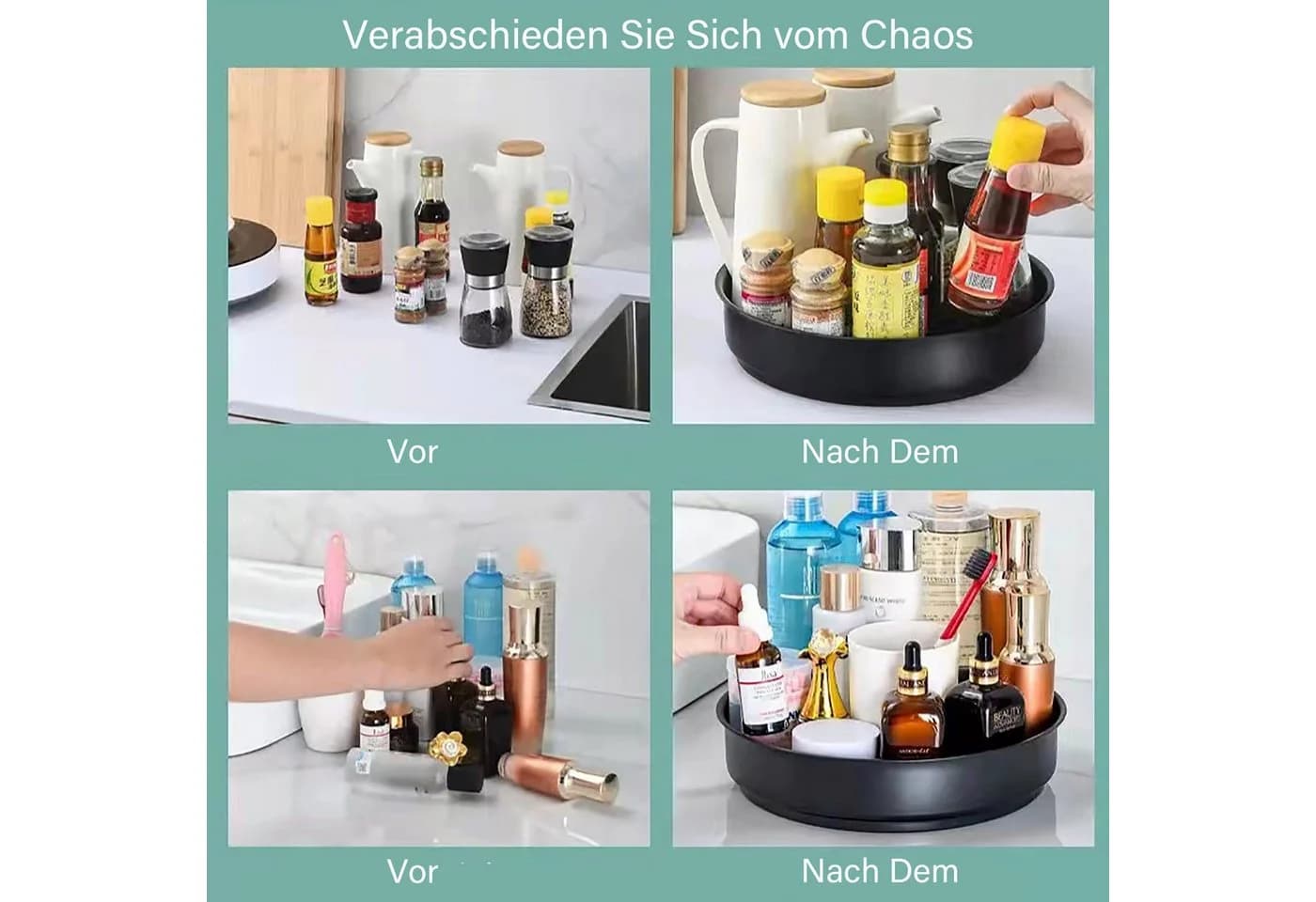 CALIYO Gewürzregal Edelstahl 360° Drehbar - Bild 4