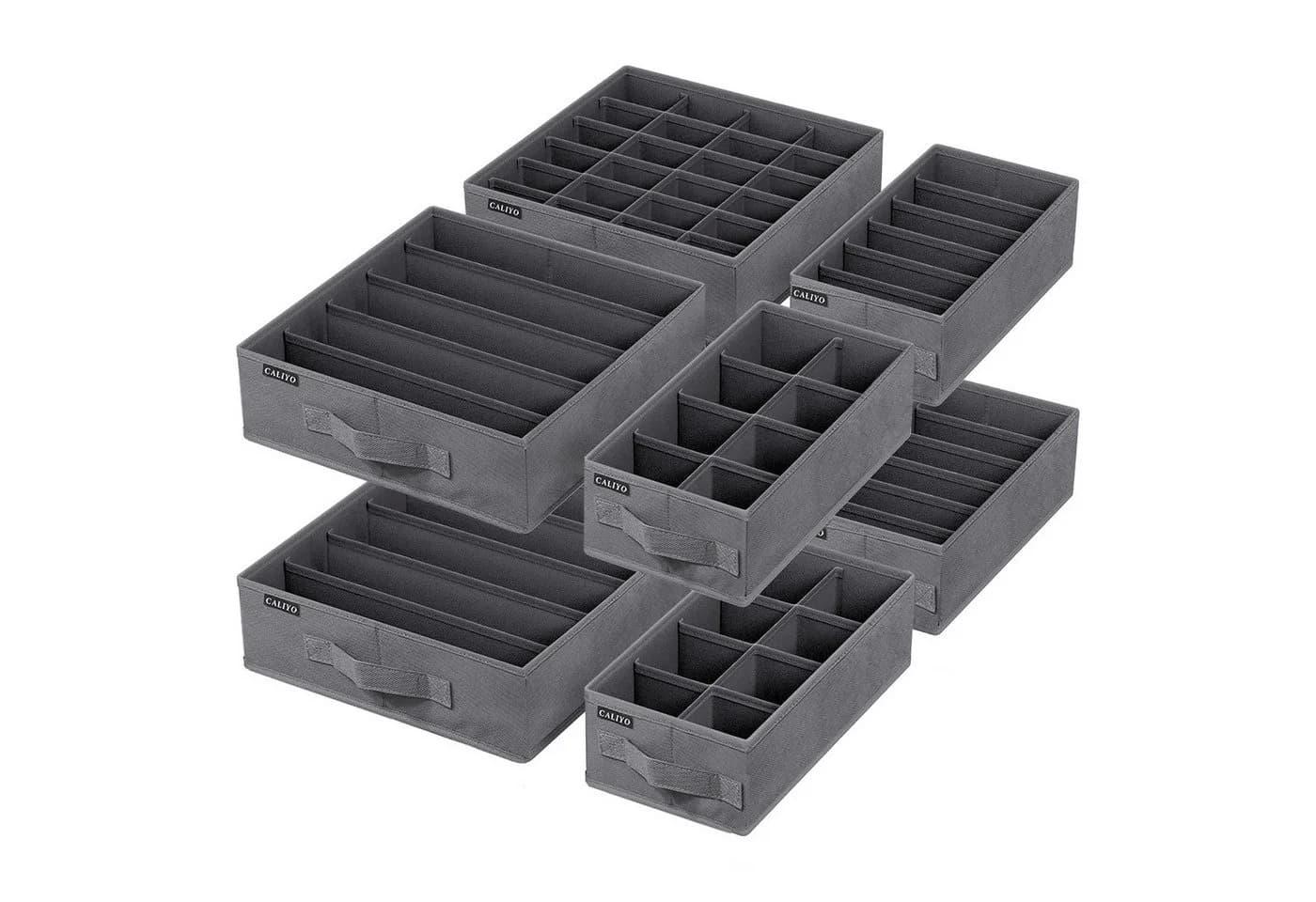 CALIYO Aufbewahrungsbox Unterwäsche-Organizer 8-Tlg. Grau Faltbar - Bild 2
