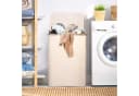 CALIYO Wäschekorb mit Deckel 156L Faltbar Bambusgriffe Beige Bild 1