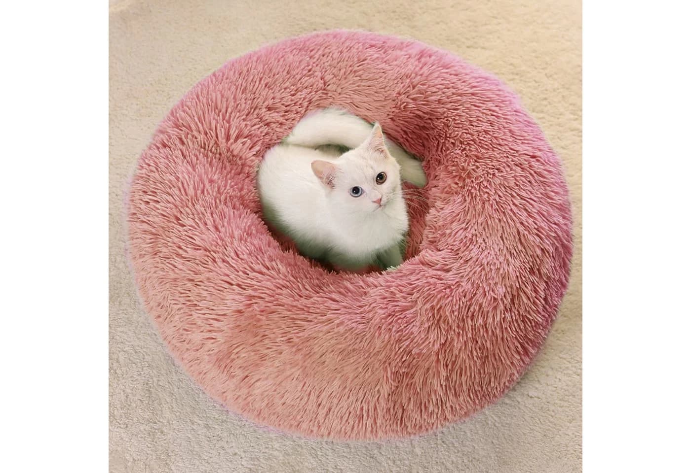 CALIYO Tierbett 60 CM Katzenbett Flauschig Hellrosa - Bild 2