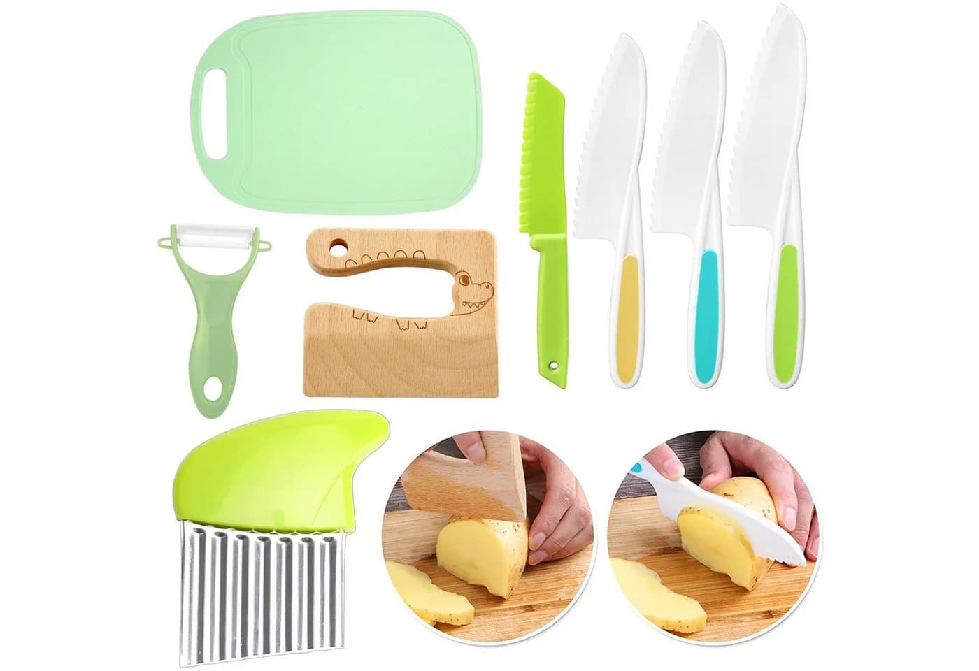 CALIYO Kinderkochmesser 8-teiliges Set Holz & BPA-frei - Bild 2
