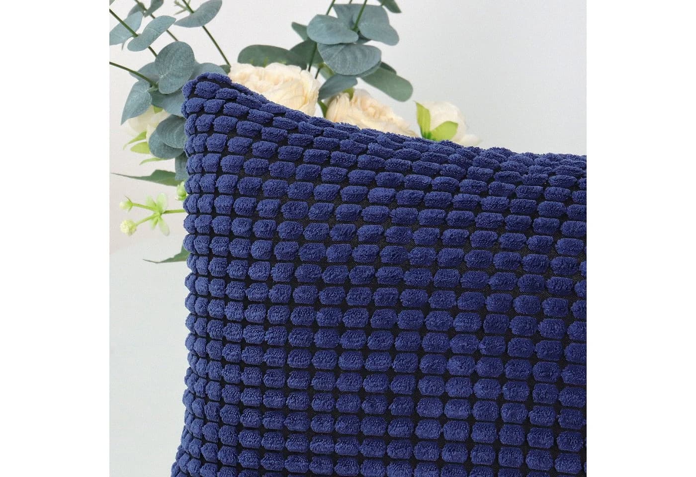 TAN.TOMI Kissenbezug Kord Uni Blau 2er Set - Bild 3