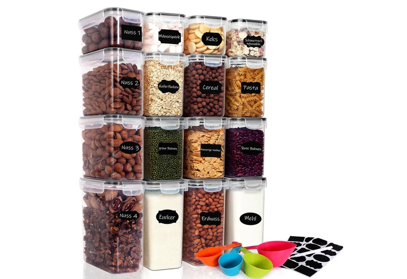 CALIYO Vorratsdosen-Set 16-tlg. Transparent PP BPA-frei - Bild 2