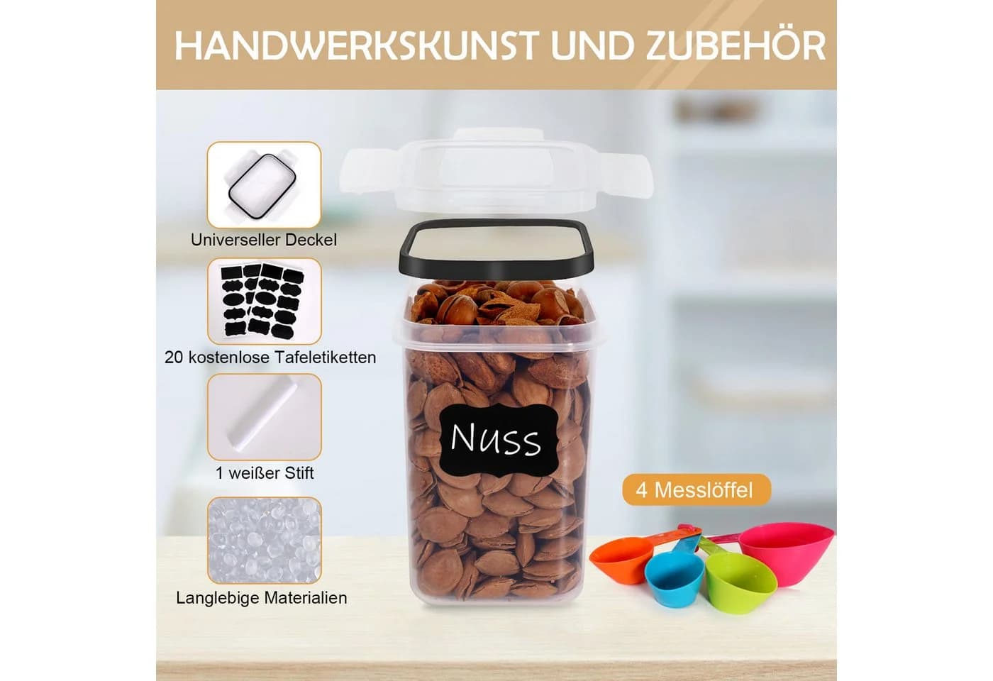 CALIYO Vorratsdosen-Set 16-tlg. Transparent PP BPA-frei - Bild 5