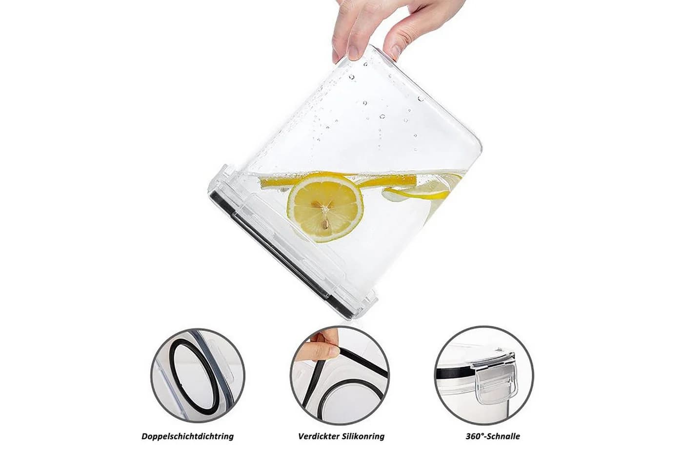 CALIYO Frischhaltedose 4L PP BPA-frei 4-tlg. mit Deckel - Bild 5