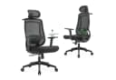 CALIYO Bürostuhl Ergonomisch Verstellbar Schwarz Bild 2