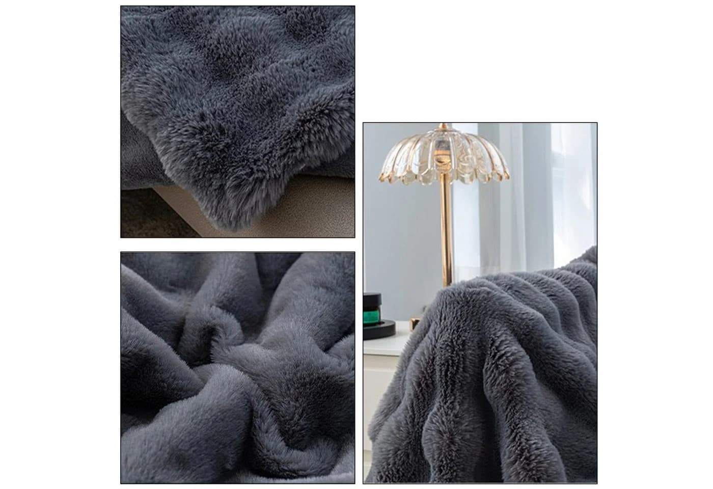 CALIYO Kuscheldecke Flauschig Warme Sofadecke Kunstfelldecke - Bild 3