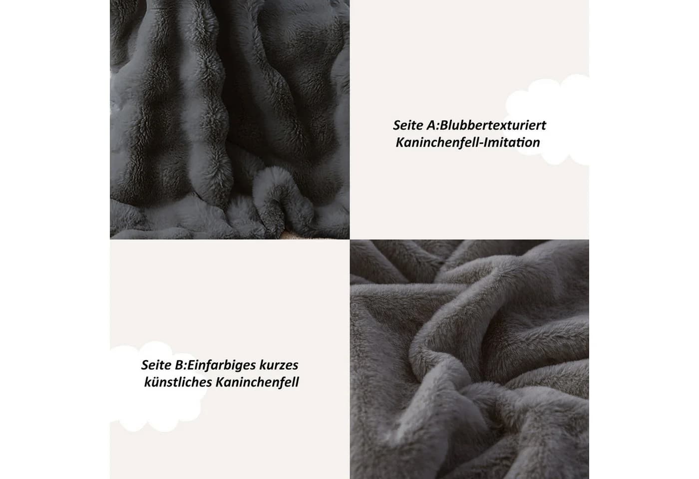 CALIYO Kuscheldecke Flauschig Warme Sofadecke Kunstfelldecke - Bild 5