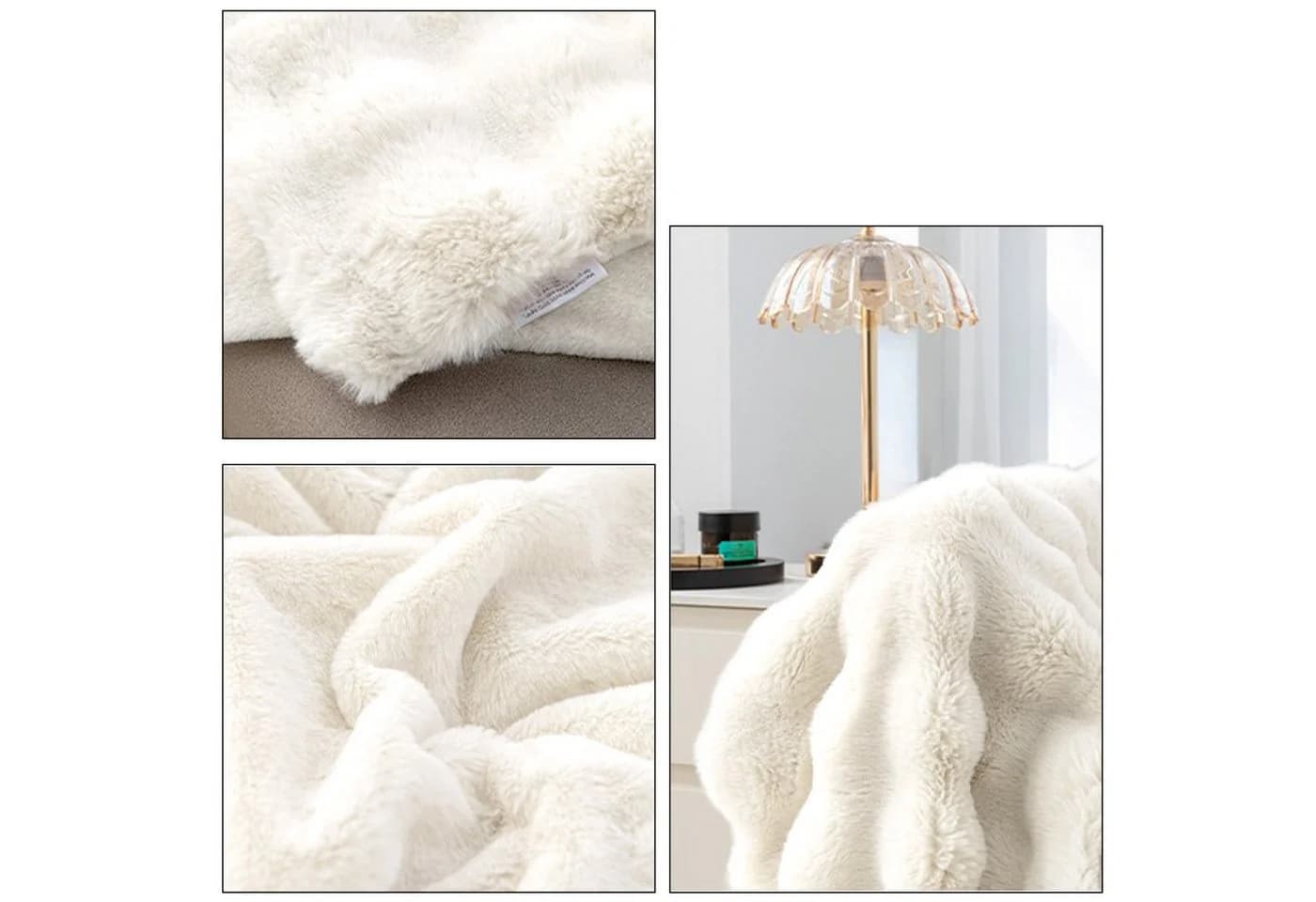 CALIYO Kuscheldecke Flauschig Warme Sofadecke Kunstfelldecke - Bild 3