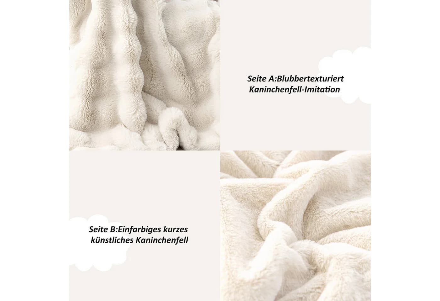 CALIYO Kuscheldecke Flauschig Warme Sofadecke Kunstfelldecke - Bild 5