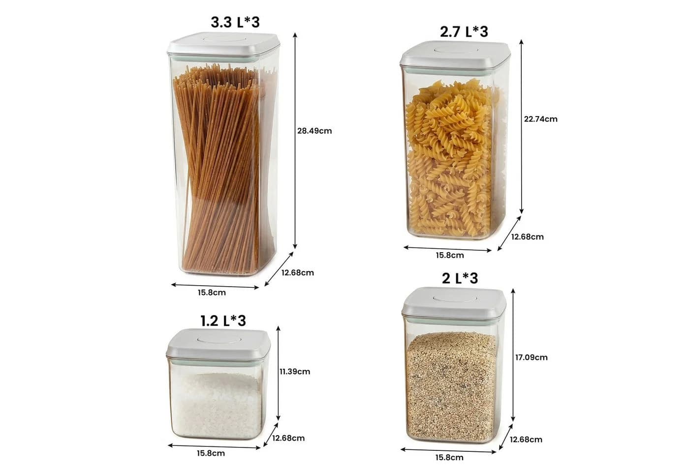 DAITORE Vorratsdosen Set 12-tlg. Luftdicht BPA-frei Stapelbar - Bild 3