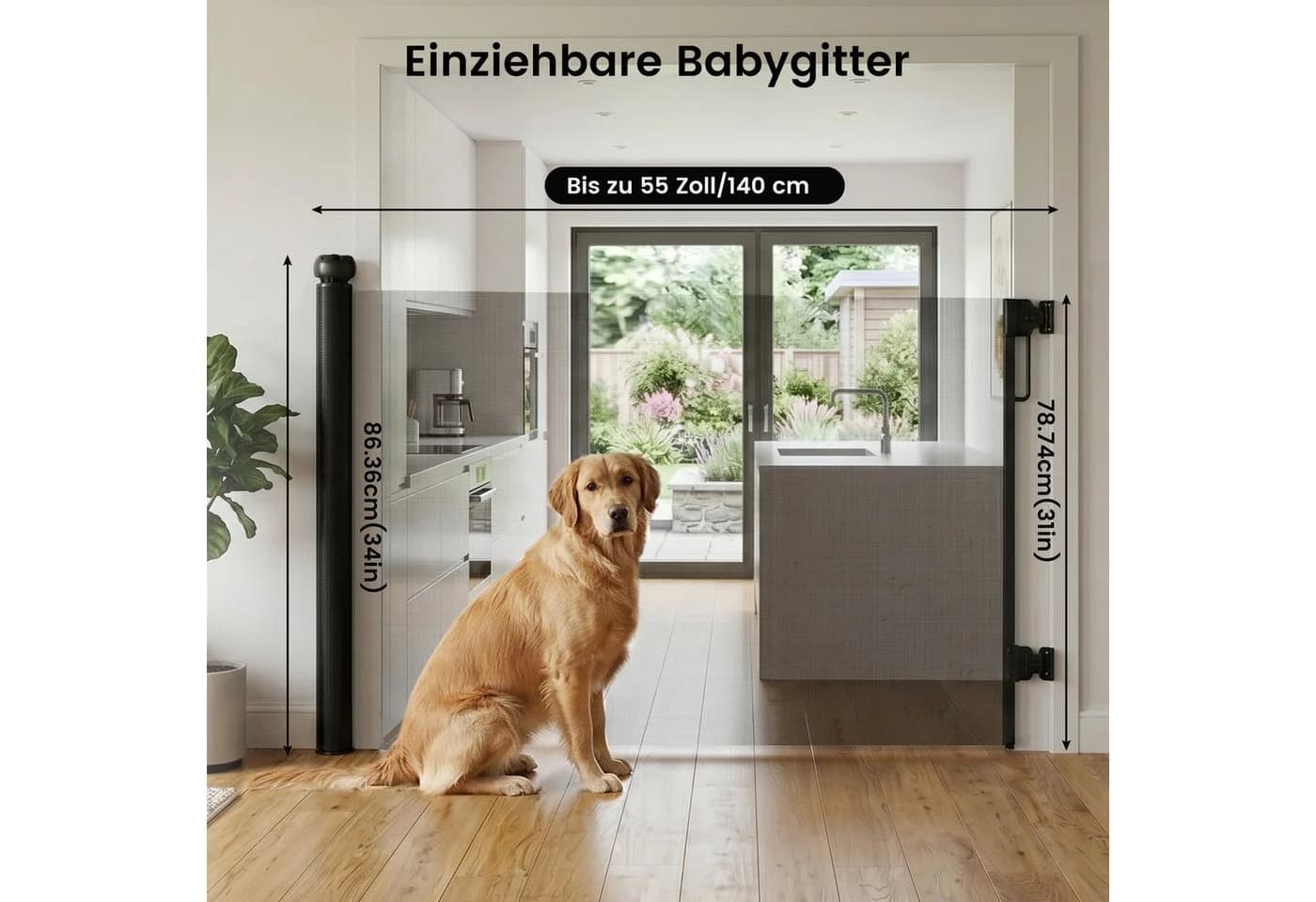 DAITORE Türschutzgitter ausziehbar Schwarz - Bild 3