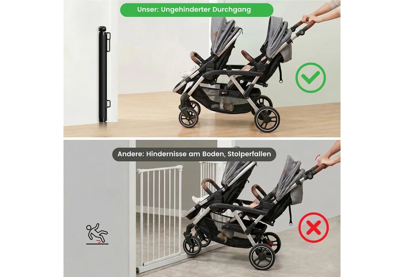 DAITORE Türschutzgitter ausziehbar Schwarz - Bild 4