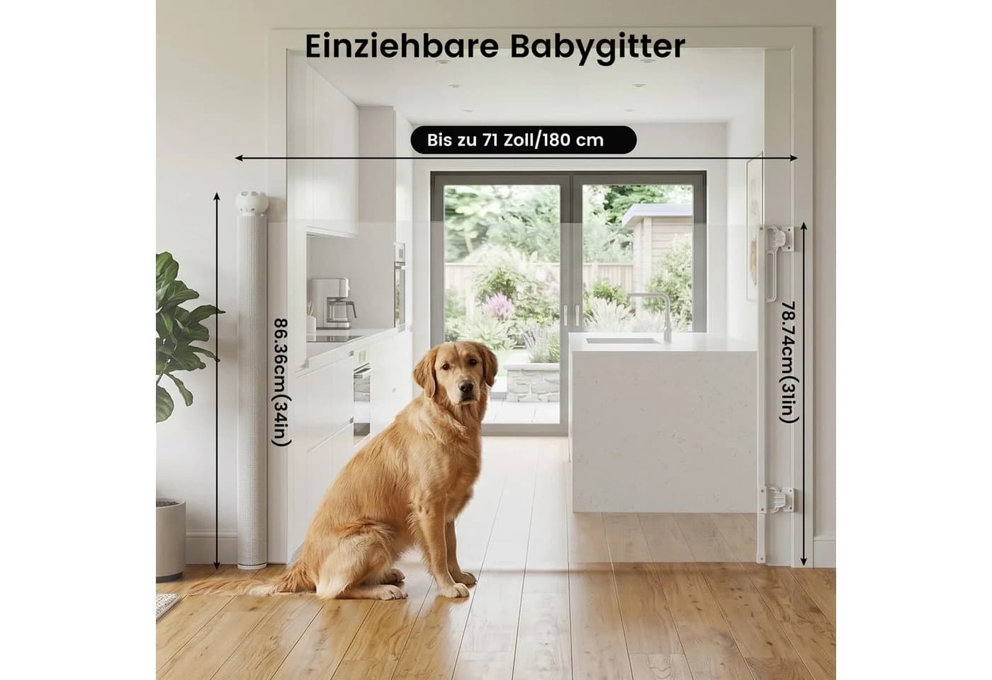 DAITORE Türschutzgitter Ausziehbar Weiss - Bild 3
