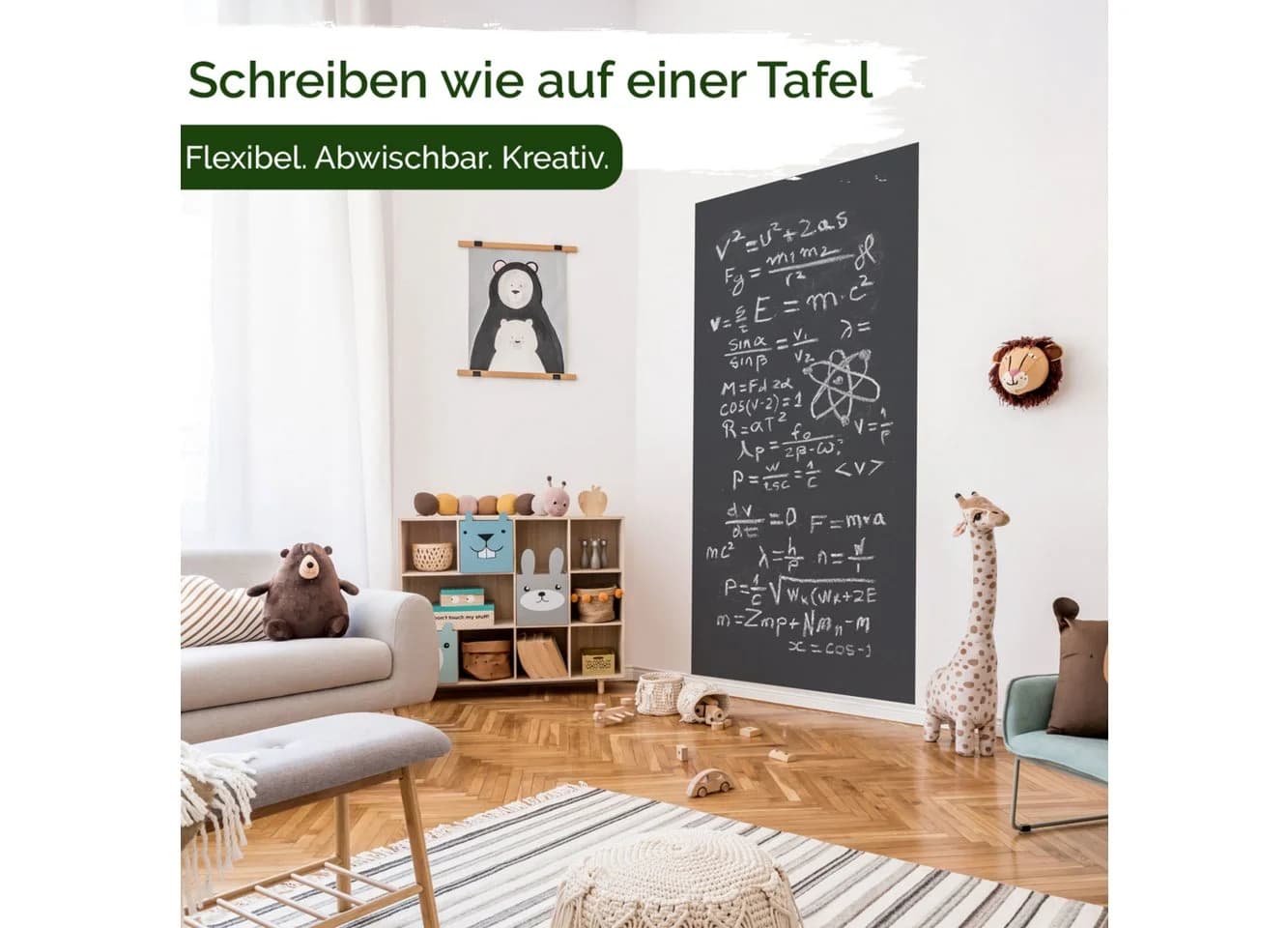 Selbstklebende Tafelfolie Schwarz Matt 200x45 cm