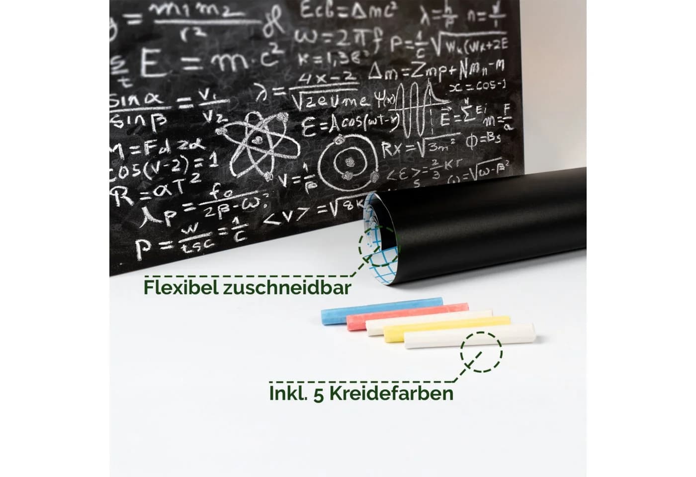 Selbstklebende Tafelfolie Schwarz Matt 200x45 cm - Bild 3