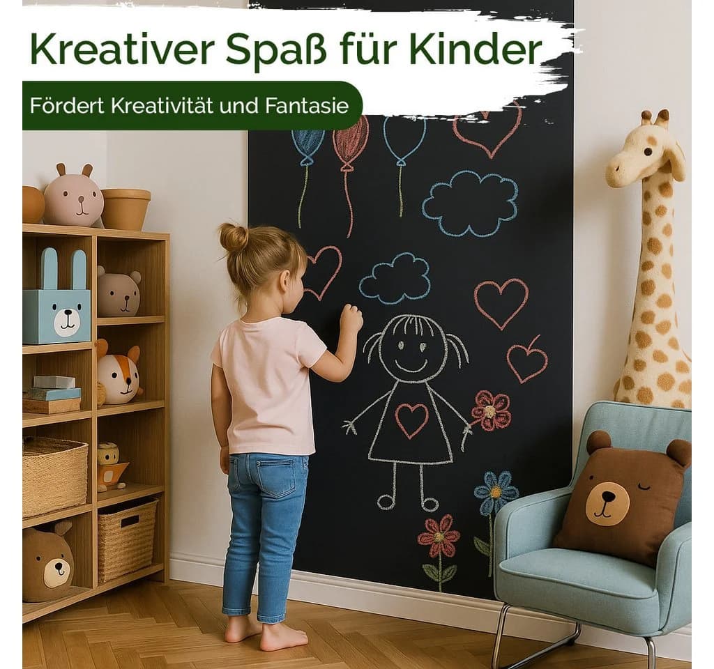 Selbstklebende Tafelfolie Schwarz Matt 200x45 cm - Bild 4