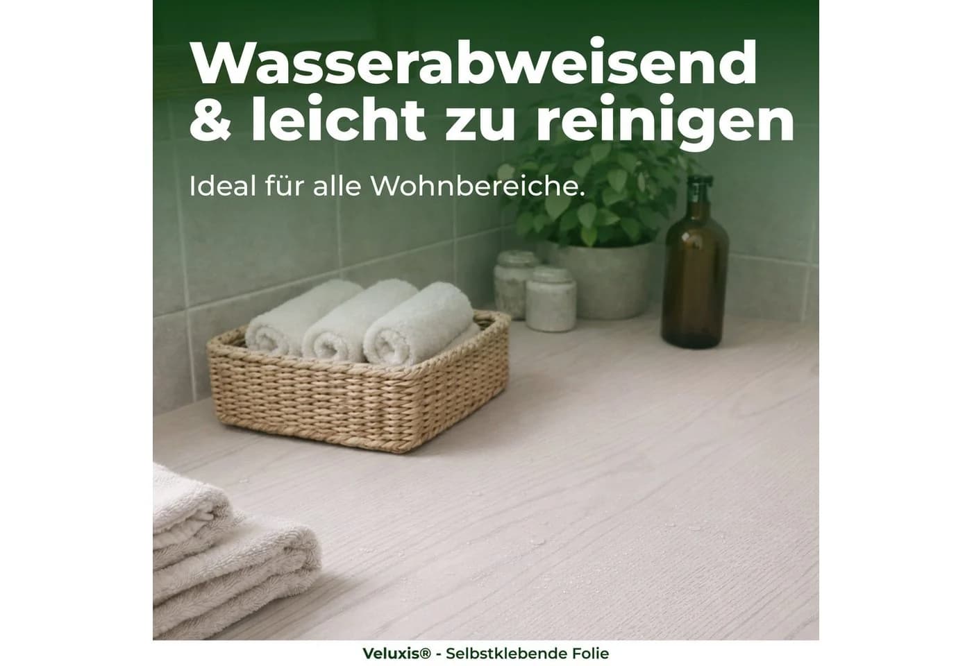 Veluxis Möbelfolie Schwarz Selbstklebend Wasserfest - Bild 3