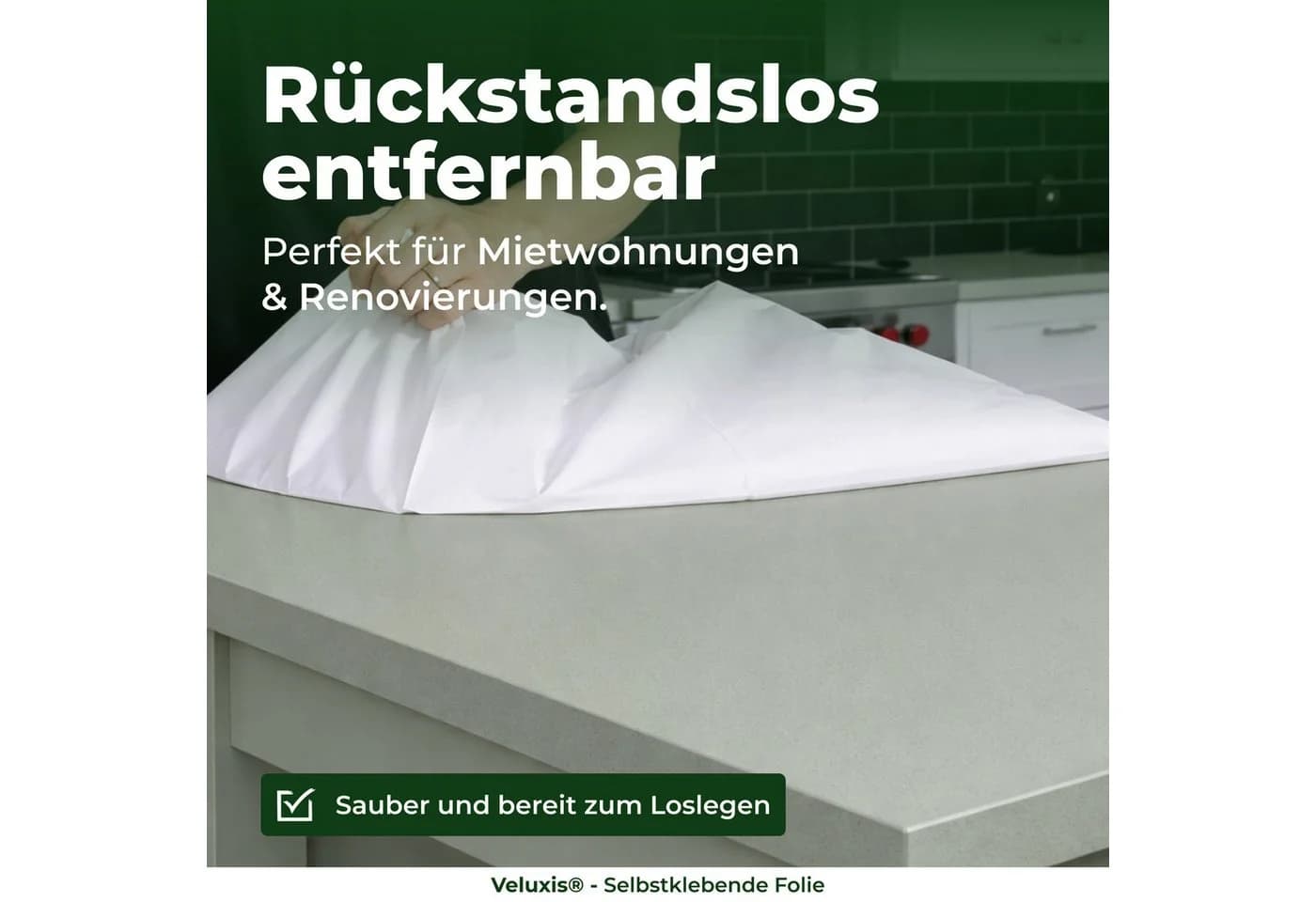 Veluxis Möbelfolie Schwarz Selbstklebend Wasserfest - Bild 4