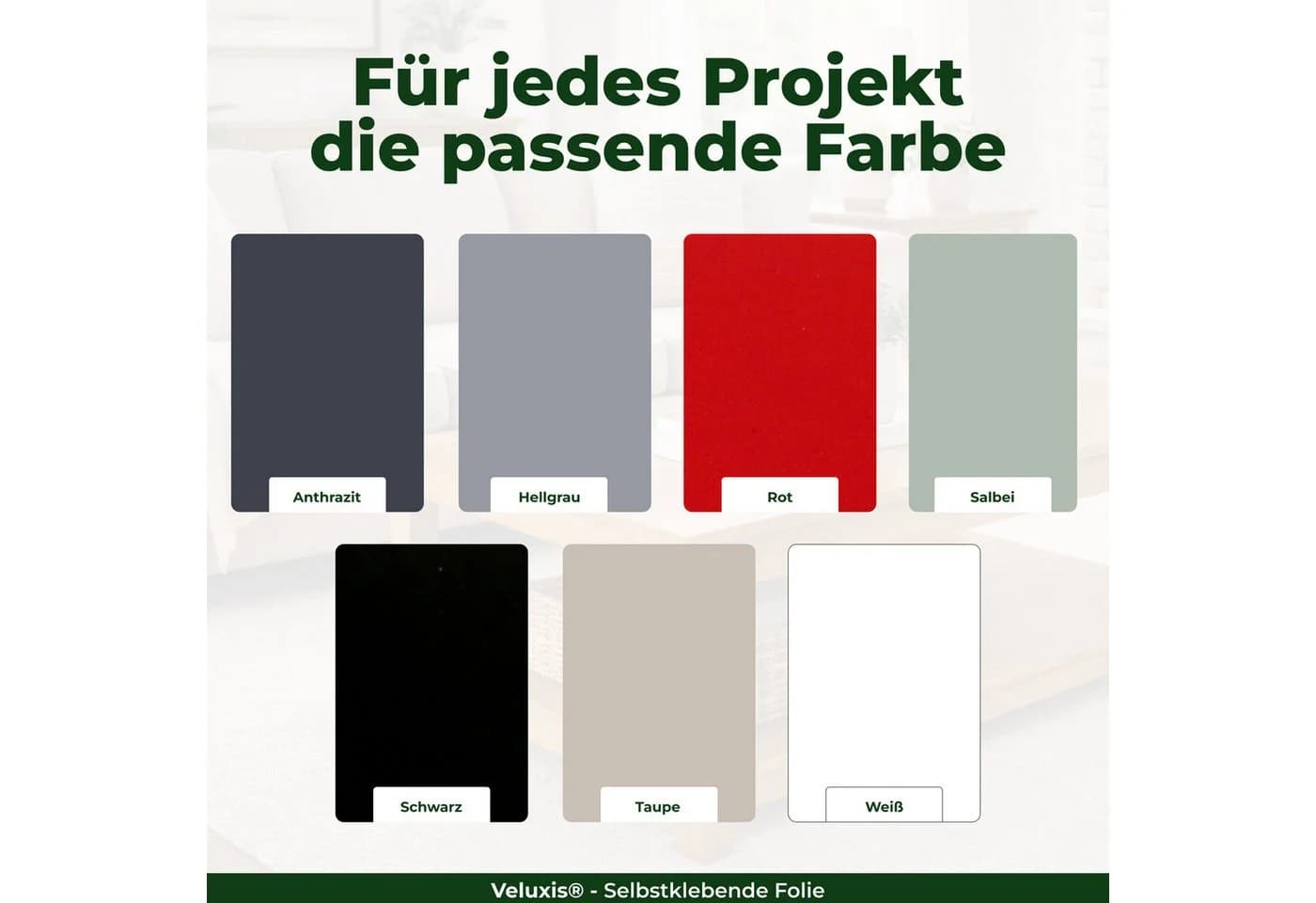 Veluxis Möbelfolie Schwarz Selbstklebend Wasserfest - Bild 5