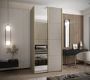 ABIKS MÖBEL Schwebetürenschrank LUX 3 hoch Beige/Gold mit Spiegel Bild 3