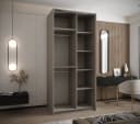 ABIKS MÖBEL Schwebetürenschrank LUX 3 hoch Beige/Gold mit Spiegel Bild 4