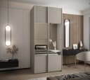 ABIKS MÖBEL Schwebetürenschrank LUX 4 silber mit Spiegel Bild 1