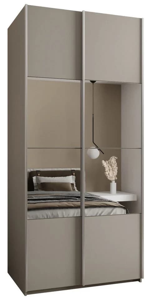 ABIKS MÖBEL Schwebetürenschrank LUX 4 silber mit Spiegel - Bild 2