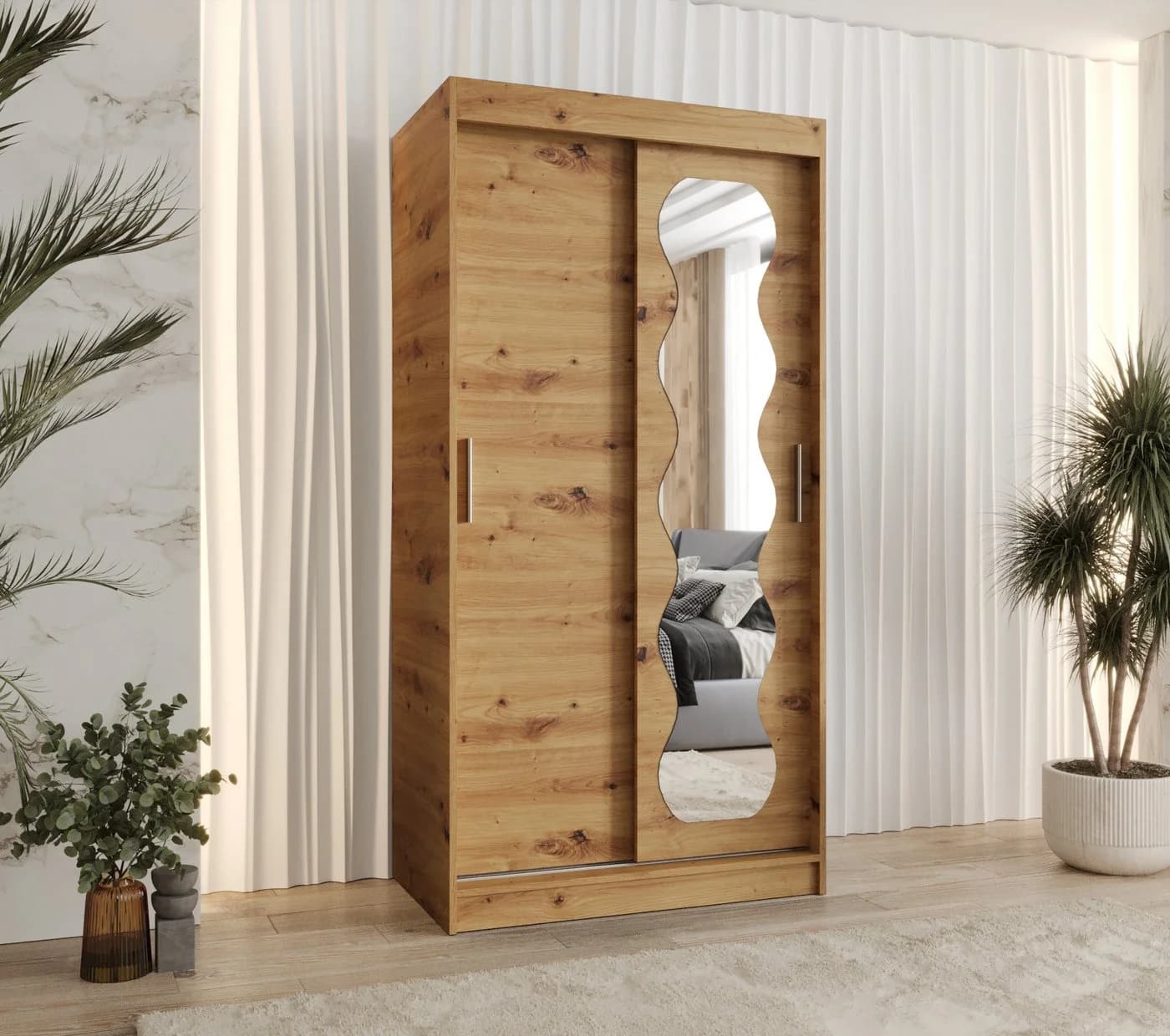 ABIKS MÖBEL Schwebetürenschrank SPOTI mit Spiegel und Kleiderstange - Bild 3