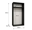 ABIKS MÖBEL Drehtürenschrank ALICANTE 1 Schwarz Matt mit Kleiderstange Bild 1