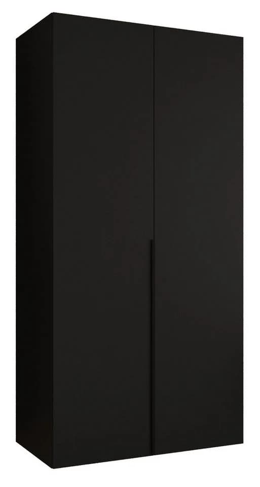ABIKS MÖBEL Drehtürenschrank ALICANTE 1 Schwarz Matt mit Kleiderstange - Bild 2