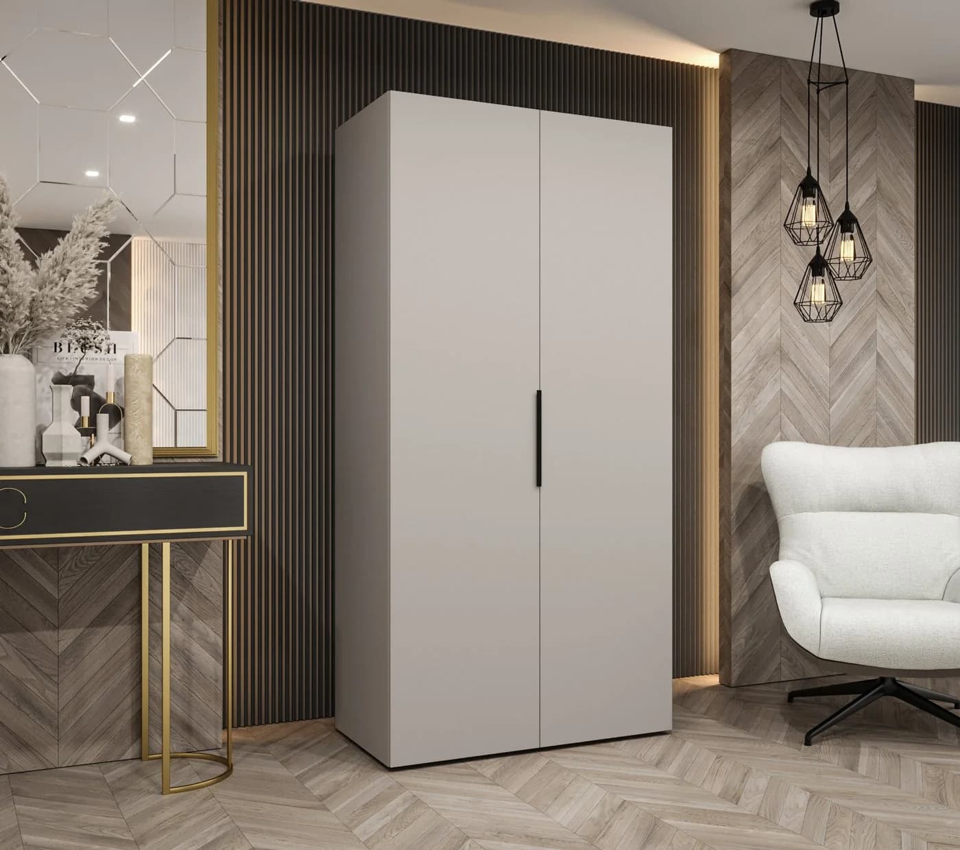 ABIKS MÖBEL Drehtürenschrank MARBELLA mit Kleiderstange und Regalen - Bild 3