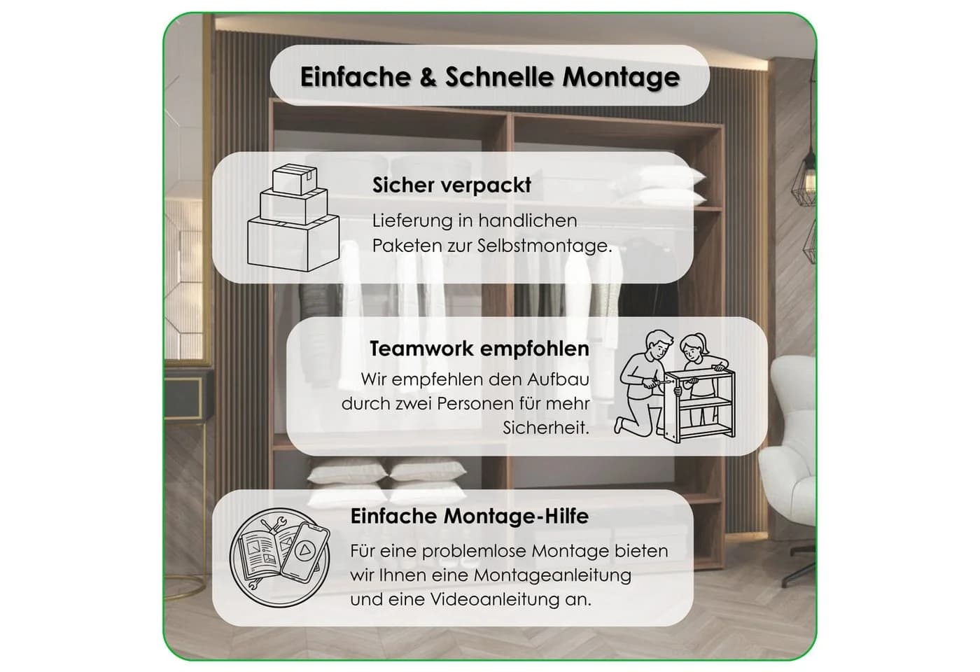 ABIKS MÖBEL Drehtürenschrank MARBELLA mit Kleiderstange und Regalen - Bild 5